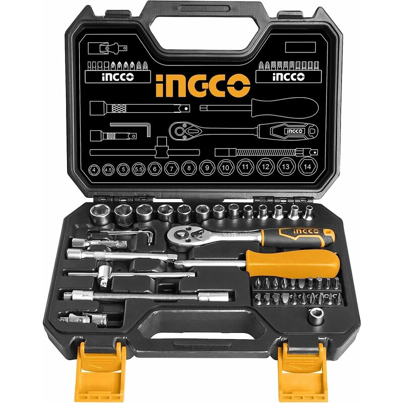 foto del prodotto valigetta bussole set 45 pz da 1 4 hkts14451 ingco