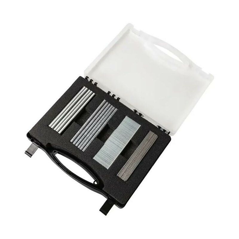 foto del prodotto valigetta con graffe e chiodi metallici scheppach per fissatrice pneumatica