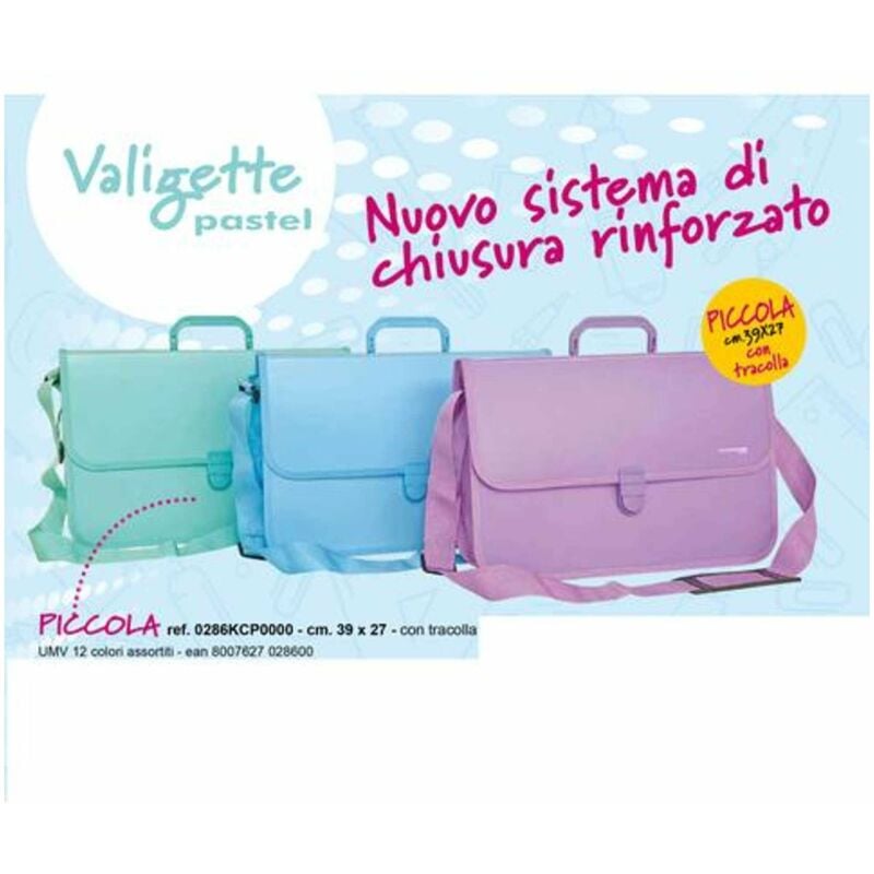 foto del prodotto valigetta in ppl con tracolla 39x27 pastel x1