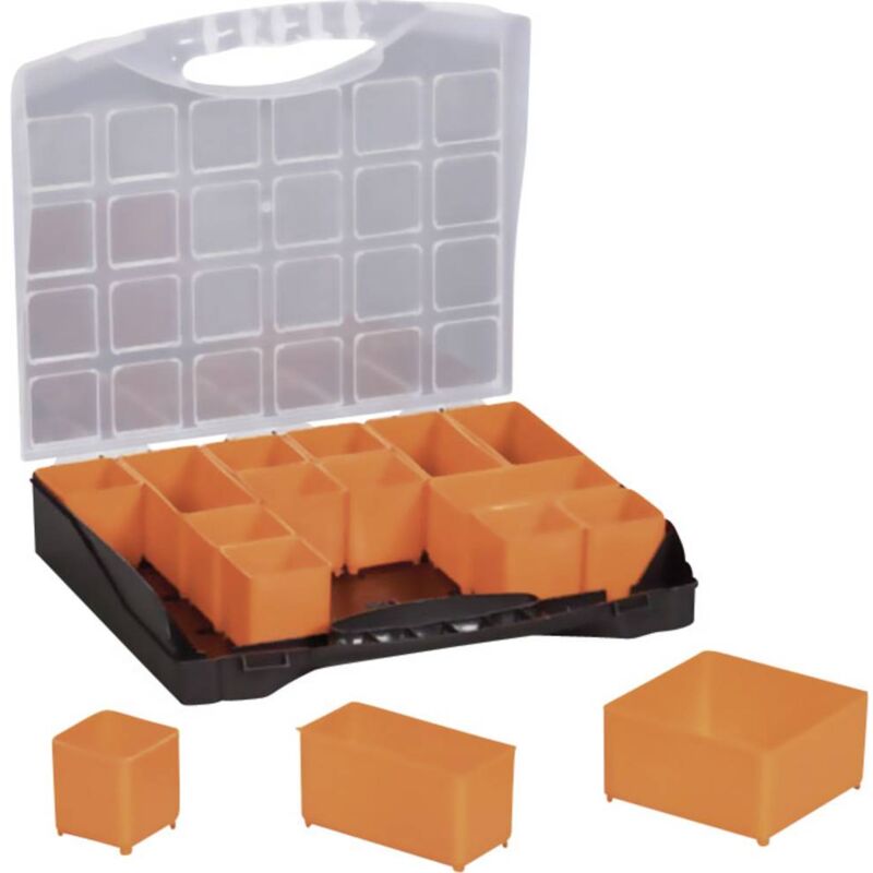 foto del prodotto valigetta per minuteria l x l x a 300 x 255 x 54 mm scomparti 16 suddivisione variabile contenuto 1 pz. alutec