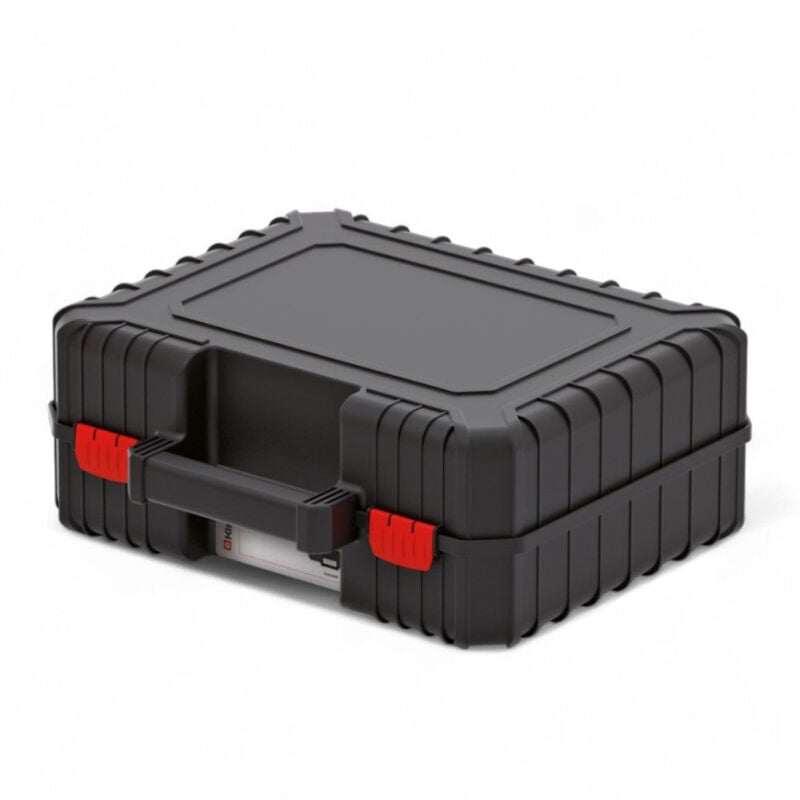 foto del prodotto valigetta porta trapano rinforzata in polipropilene con cerniere abs imbottitura gomma piuma e cinghie ancoraggio