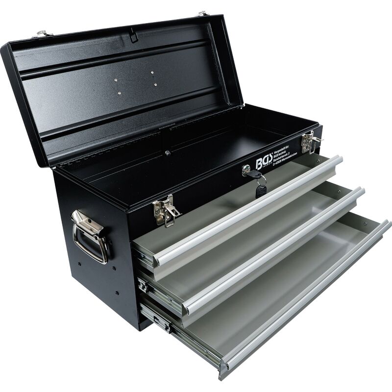 foto del prodotto valigetta utensili in metallo, vuota 3 cassetti