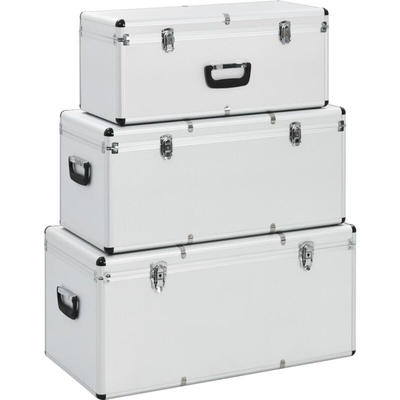 foto del prodotto valigette 3 pz in alluminio argento vidaxl