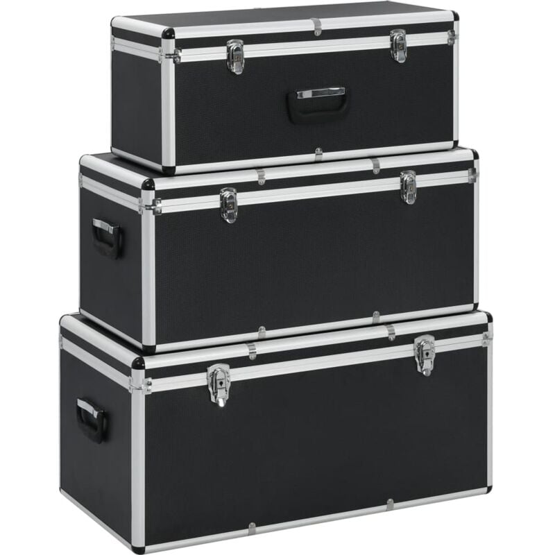 foto del prodotto valigette 3 pz in alluminio nero vidaxl