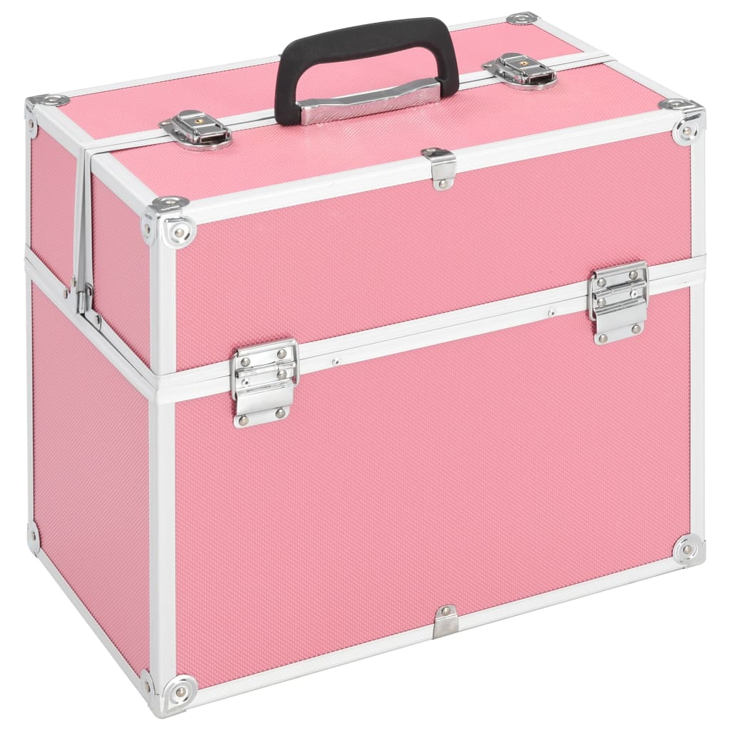 foto del prodotto valigia per cosmetici 38x23x34 cm rosa in alluminio