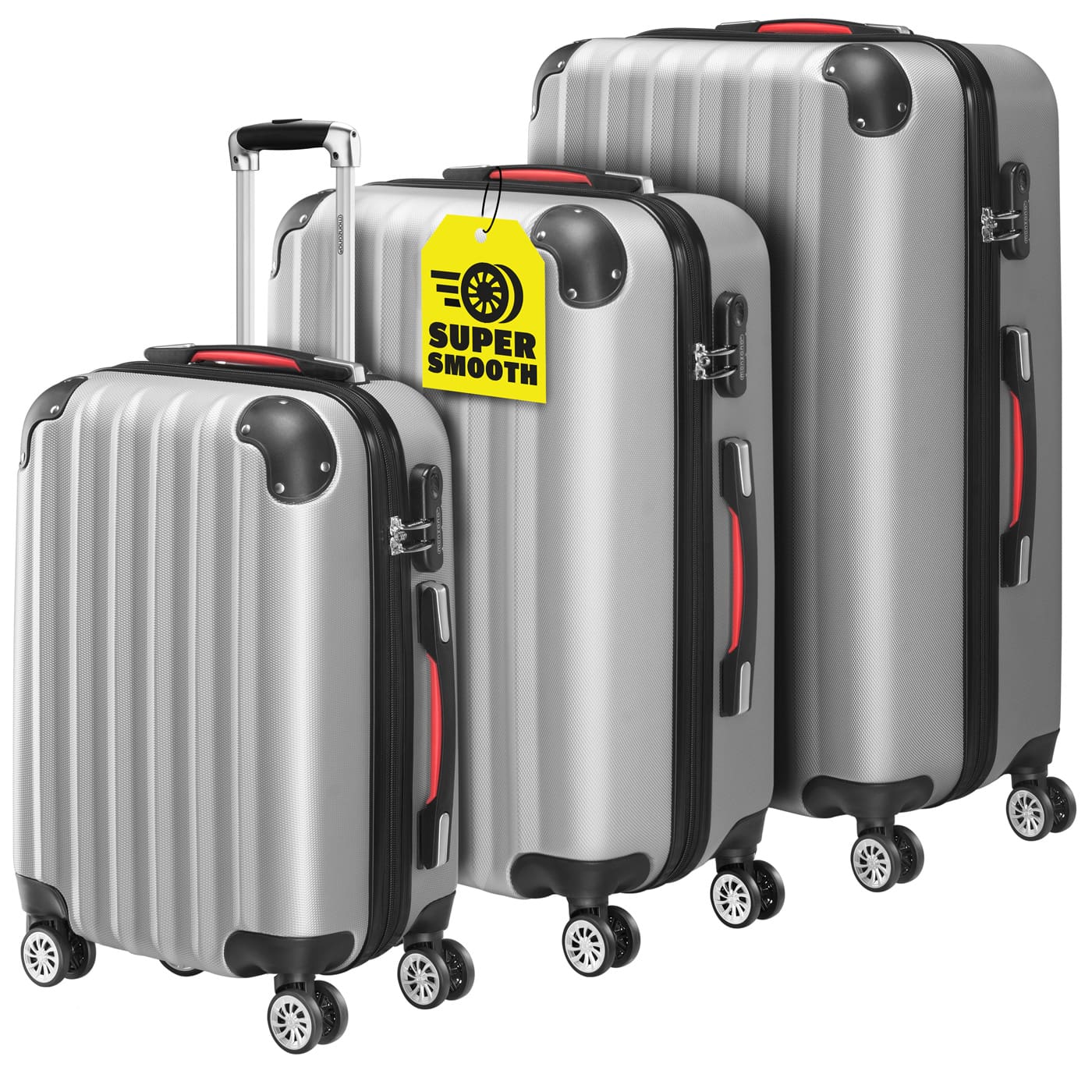 foto del prodotto valigie rigide baseline set 3 pz argento 34l 68l 89l