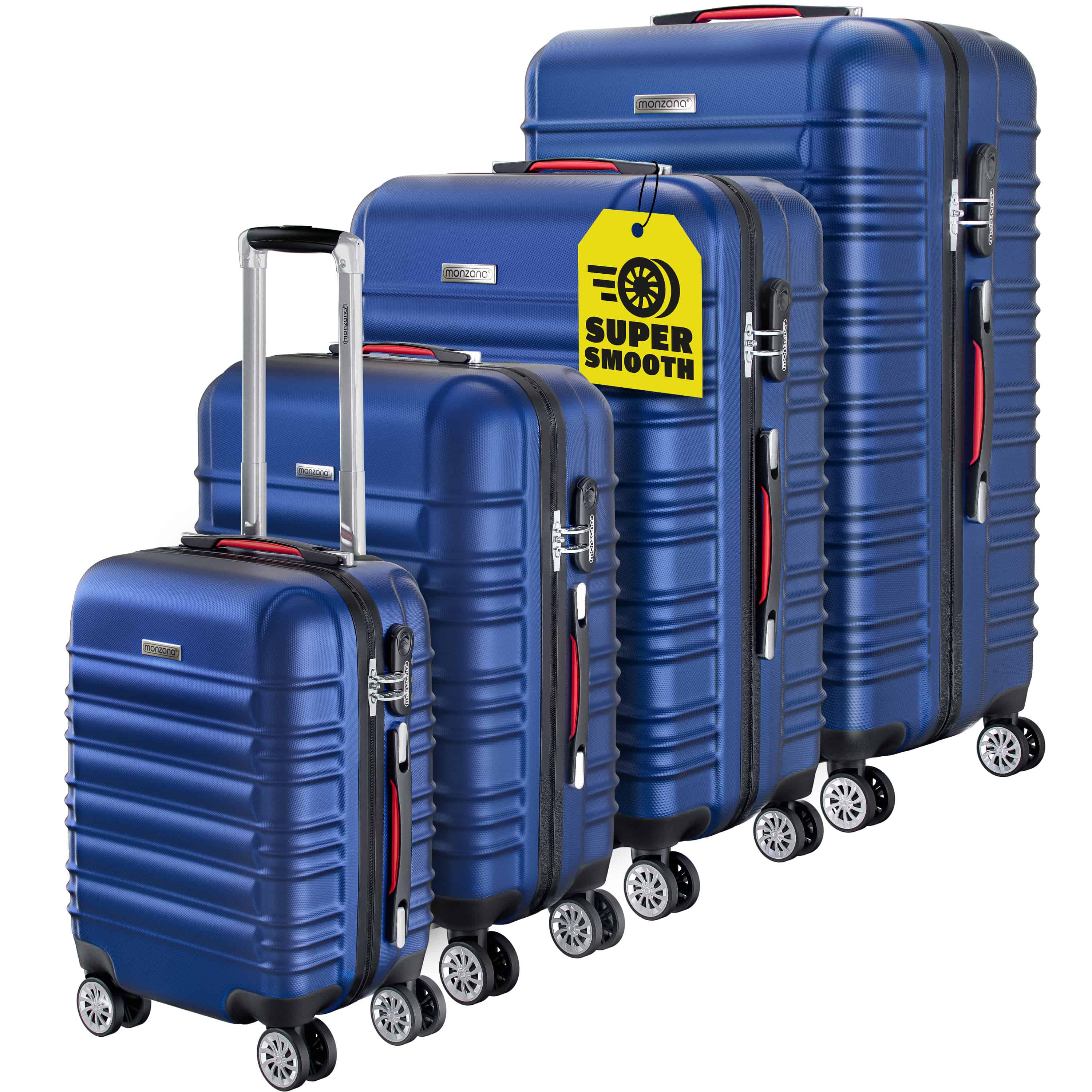 foto del prodotto valigie rigide baseline set 4 pz blu 34l 55l 84l 120l