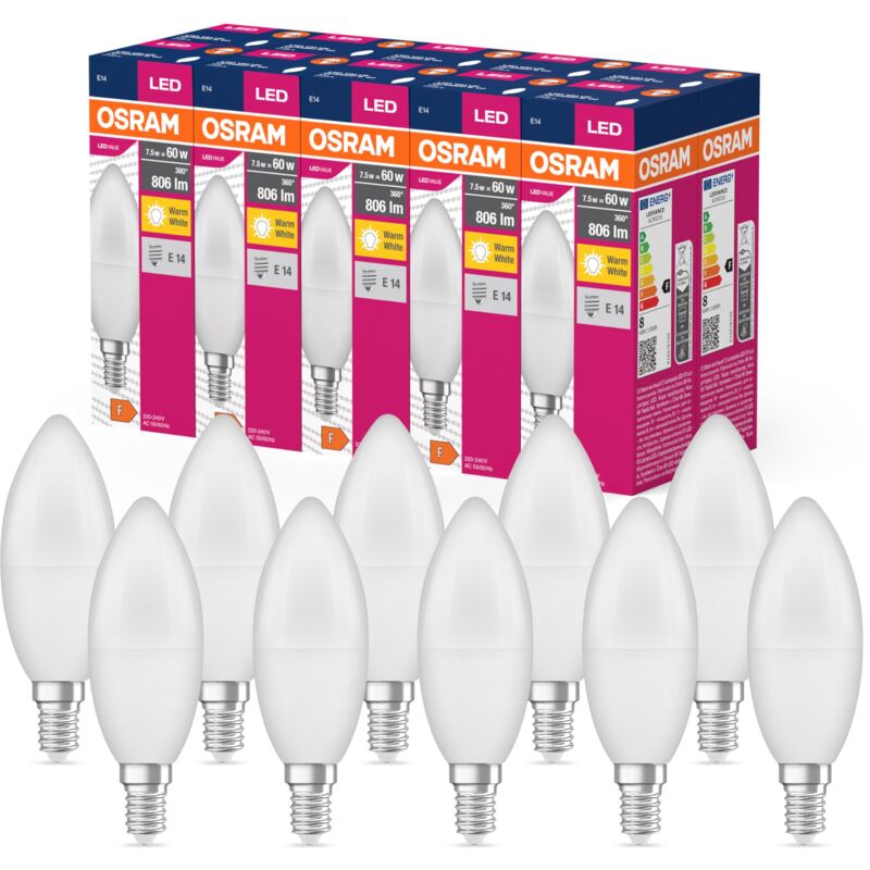 foto del prodotto valore a stella a led classica lampada led b60 per base e14, forma delle candele, fr, 806 lm, bianco caldo, 2700k, sostituzione per lampadine da 60w