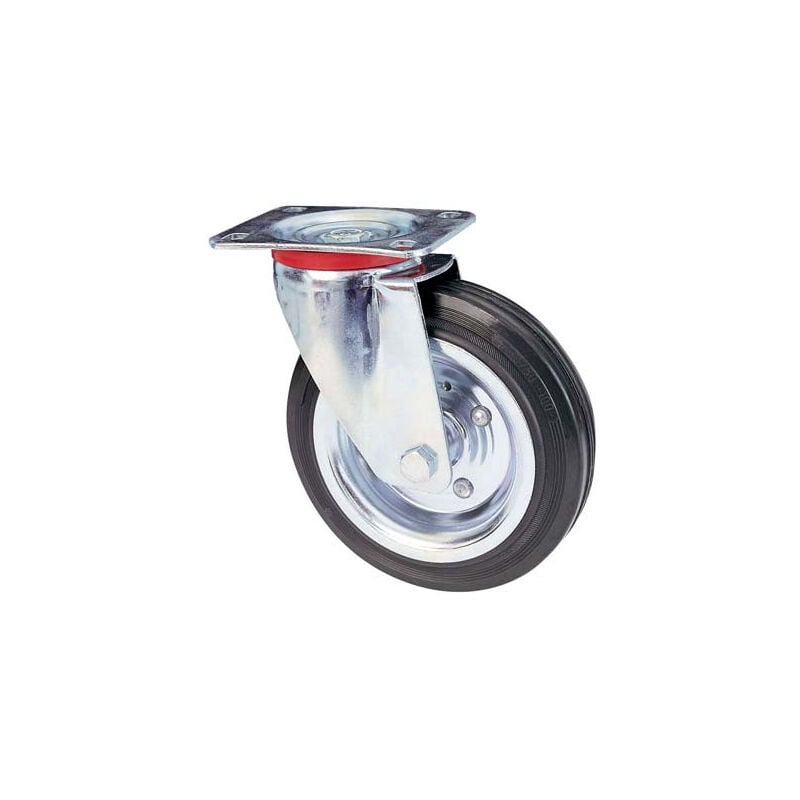 foto del prodotto valsecchi ruota a forcella girevole 80 avo a zincr gomma nera d.mm 140x40 p.mm 100x85