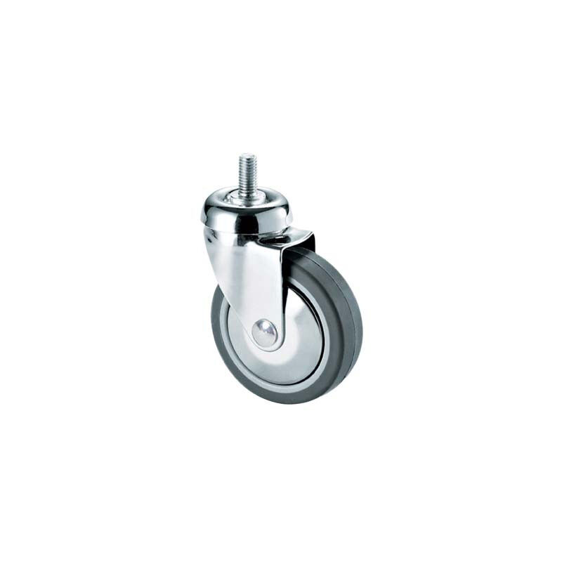foto del prodotto valsecchi ruota a forcella girevole perno filett 220b avo a zincr gomma grigia d.mm 60x23 f.ma 10x30