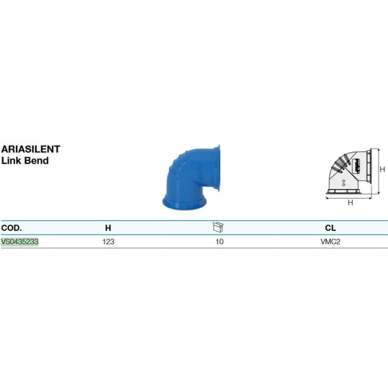 foto del prodotto valsir ariasilent link bend h.123 mm per sistemi di vmc ventilazione meccanica controllata vs0435233