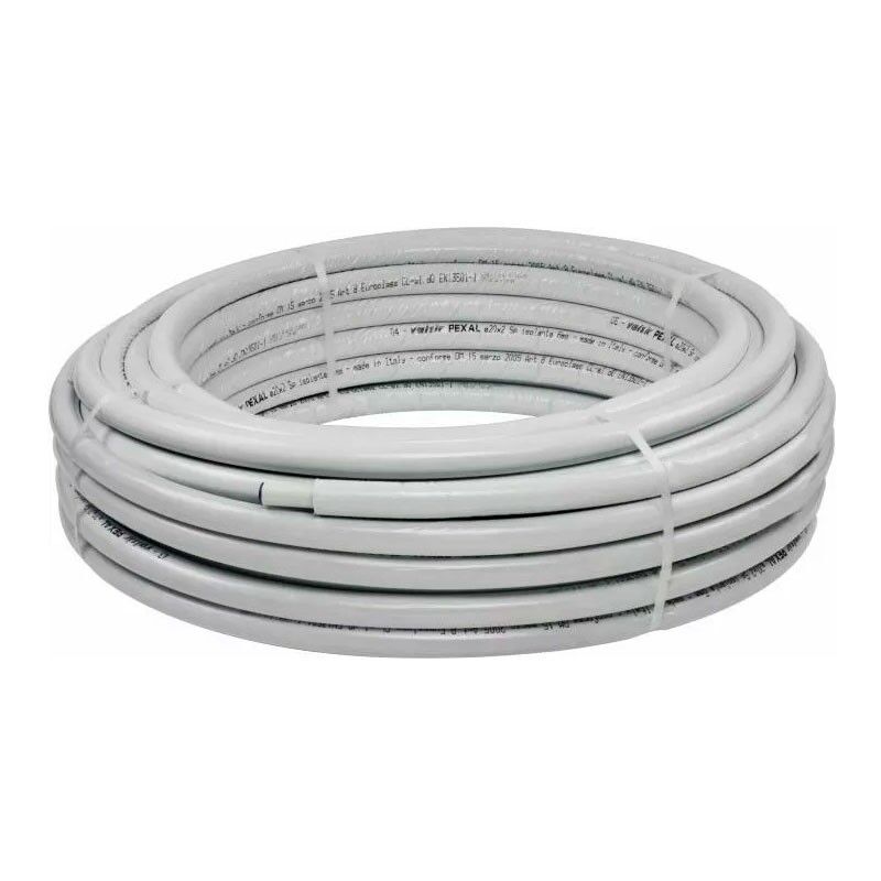 foto del prodotto valsir tubo multistrato pe xb 16 x 2,25 pexal isolato con guaina autoestinguente grigio, in rotolo da 50 metri spessore isolamento 6 mm prezzo