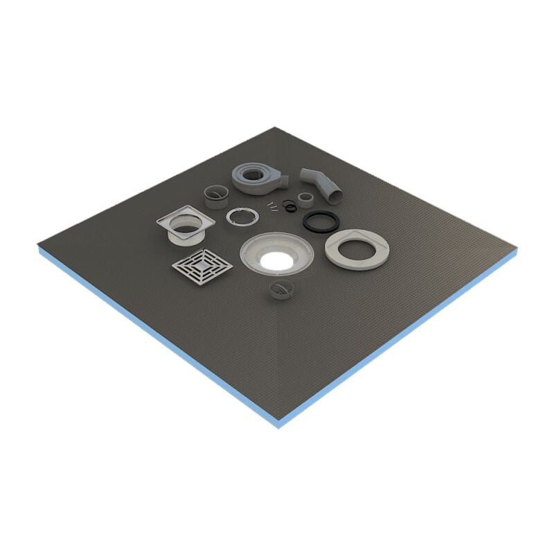 foto del prodotto valstorm pronto per affiancare con sifone e griglia piatto doccia di 120x90x4cm inox