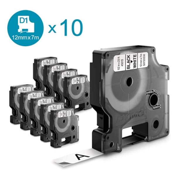 foto del prodotto value pack d1 12mmx7m nero bianco
