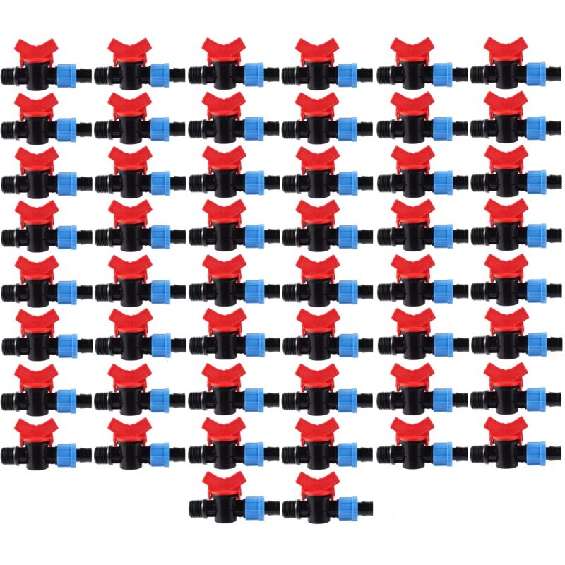 foto del prodotto valvola a gradino per nastro per irrigazione a goccia 16 mm x 1 2 filettatura maschio. confezione di rubinetti da 50 unit . offerta esclusiva