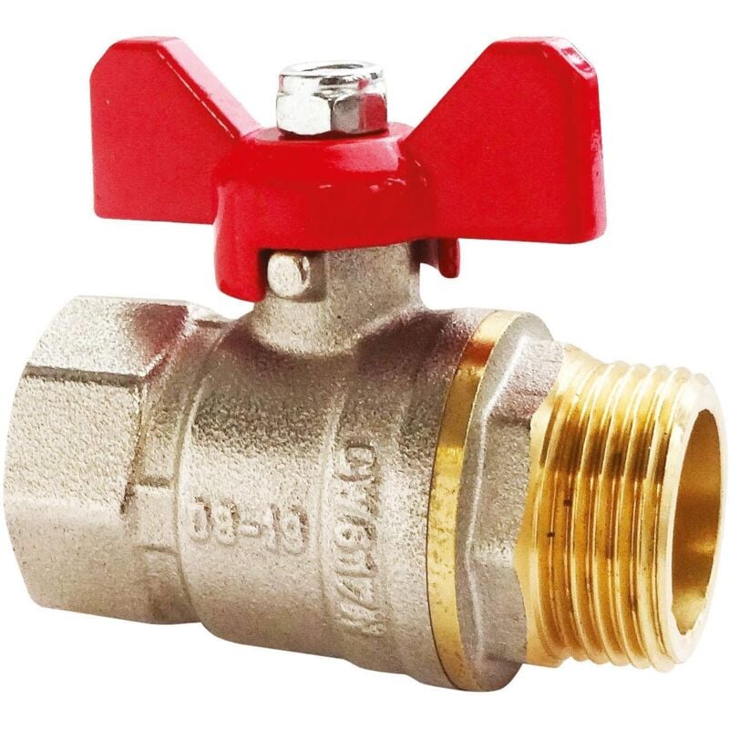 foto del prodotto valvola a sfera 1 2' maschio femmina maniglia a farfalla 4 punti flusso d'acqua ottimale grazie a un flusso completo doppia guarnizione di