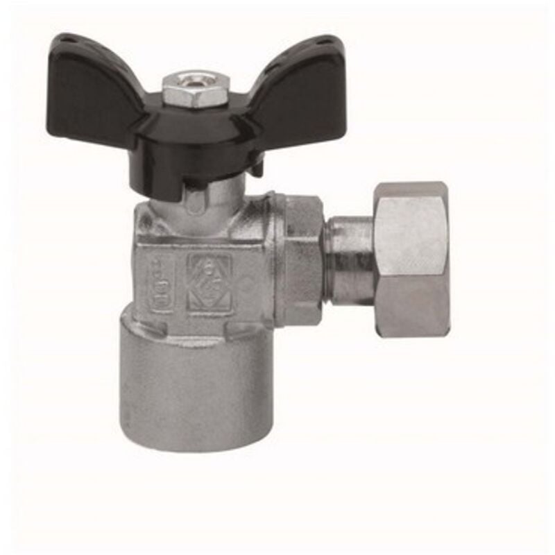 foto del prodotto valvola a sfera a squadra fil f con girello 1 2 x 1 2 dn 15 pn 30