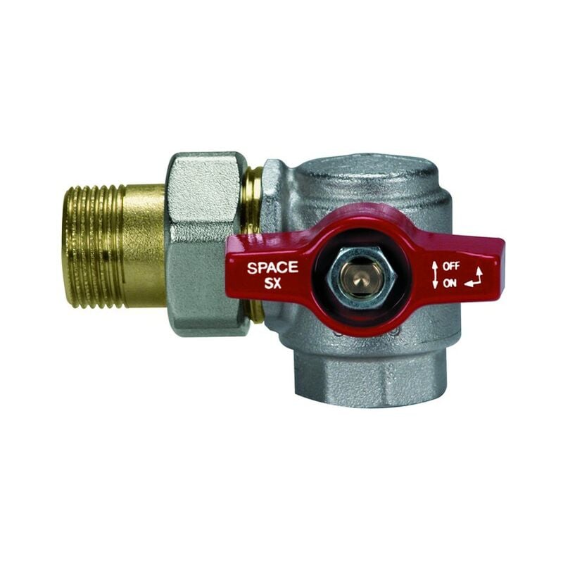 foto del prodotto valvola a sfera a squadra in ottone verso sinistro modello space 3 4' effebi s.p.a.