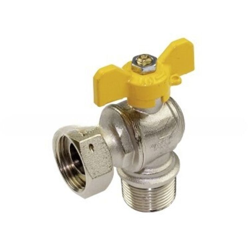 foto del prodotto valvola a sfera a squadra maschio per gas con girello 1 2 x 3 4