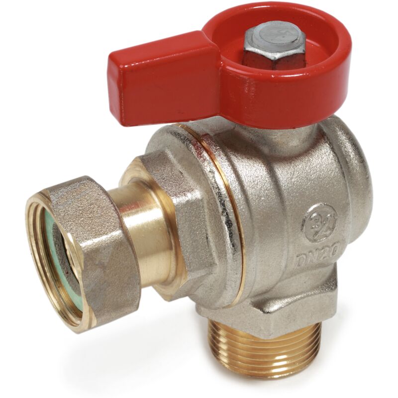 foto del prodotto valvola a sfera a squadra per impiego sotto caldaia giacomini r780p 1 1 2 m x 1 2 f