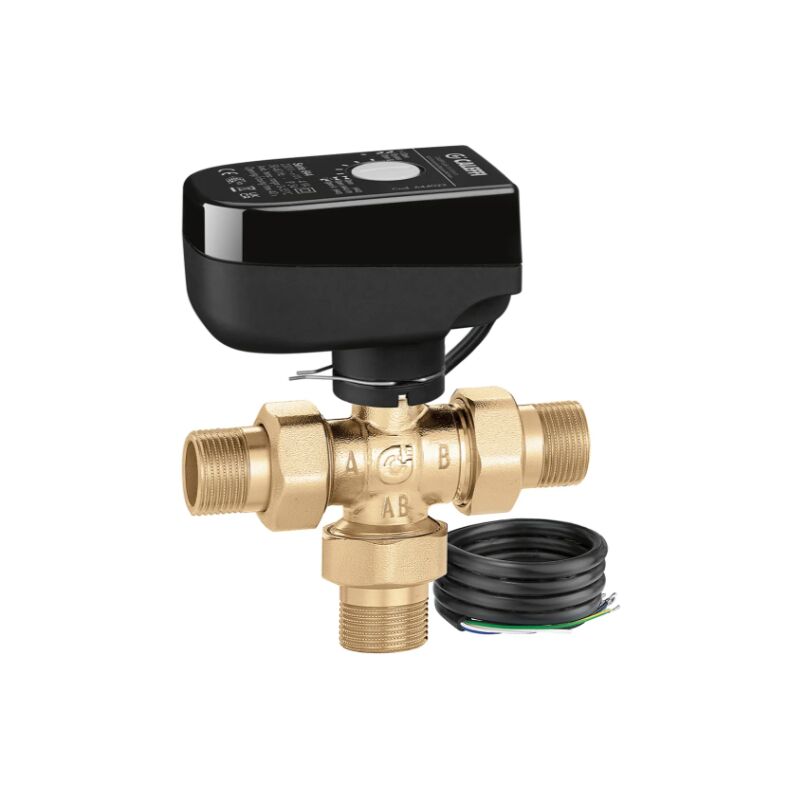 foto del prodotto valvola a sfera a tre vie deviatrice motorizzata 1', tensione 230v caleffi 644362 1