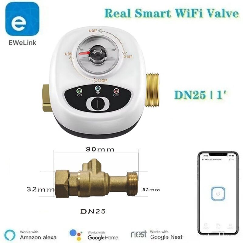 foto del prodotto valvola a sfera automatizzata smart wifi compatibile con ewelink 1'