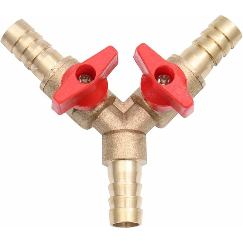 foto del prodotto valvola a sfera di collegamento per tubo a 3 vie con terminale di arresto a y in ottone per dispositivo per gas combustibile 10 mm