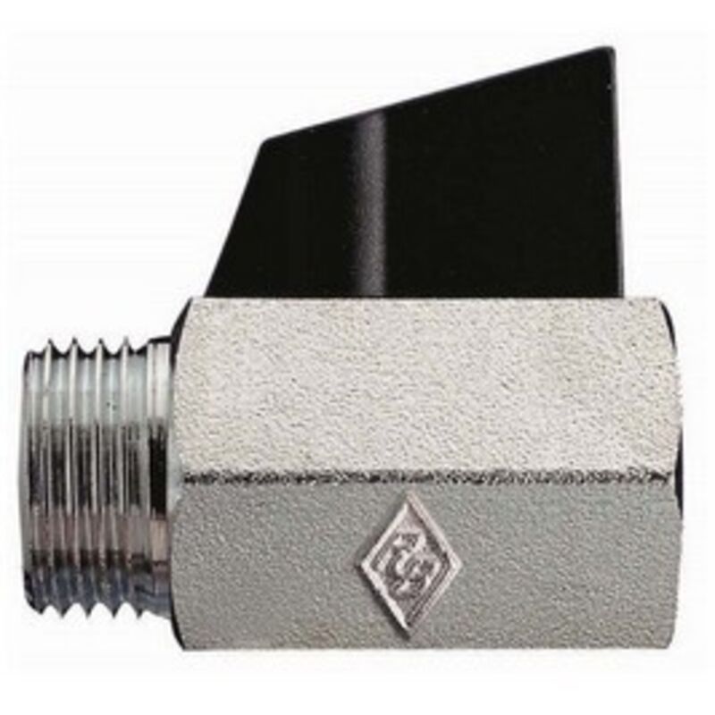 foto del prodotto valvola a sfera filettatura mf sabbiata e cromata con maniglia 1 2 dn 15 pn 10