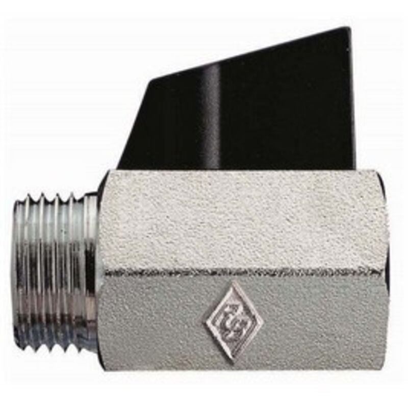 foto del prodotto valvola a sfera filettatura mf sabbiata e cromata con maniglia 3 8 dn 10 pn 10