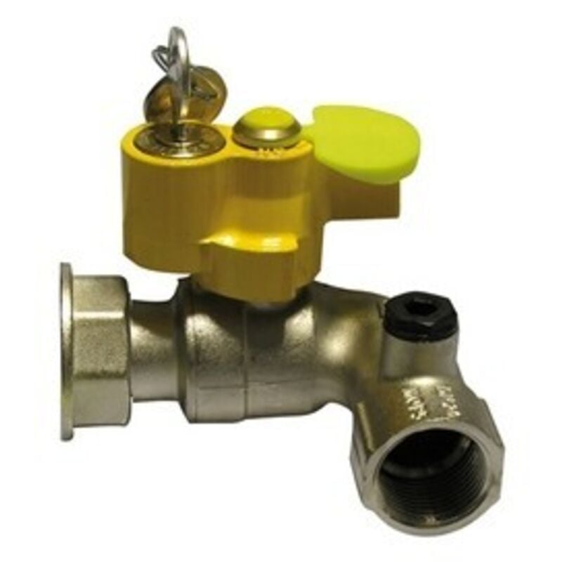 foto del prodotto valvola a sfera gas f girello a squadra con serratura 3 4 x 1 dn 20x25
