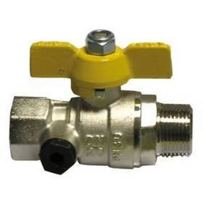 foto del prodotto valvola a sfera gas fm con farfalla gialla 3/4 enolgas