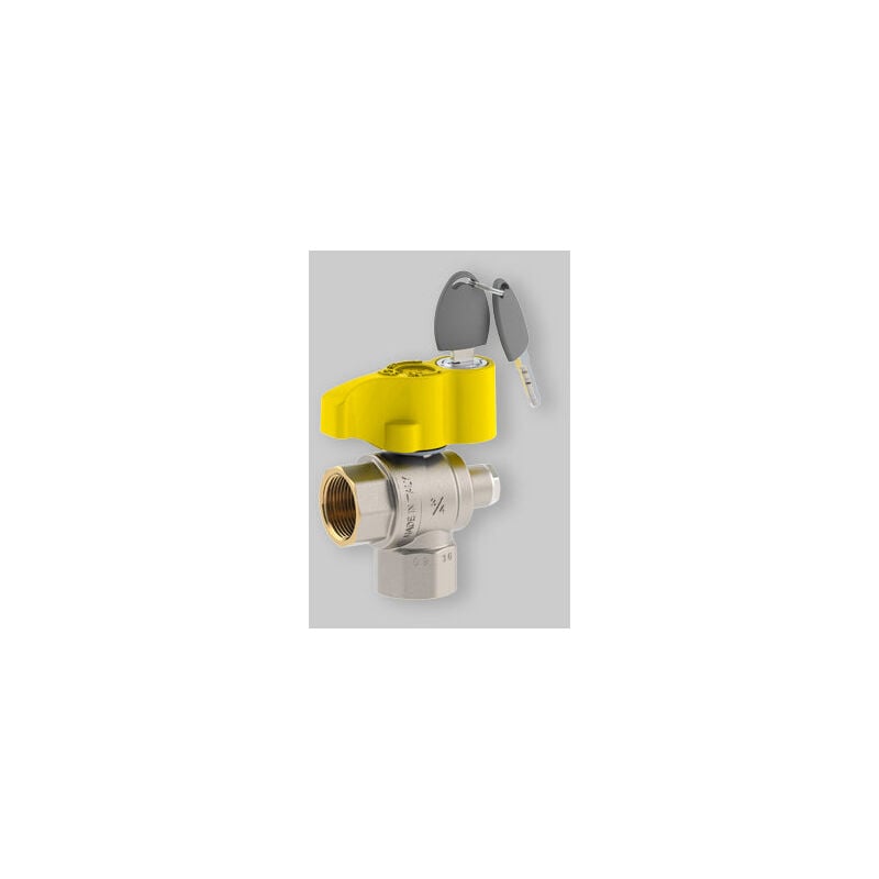 foto del prodotto valvola a sfera gas squadra con presa pressione e chiave fiv 1 f x 1 f