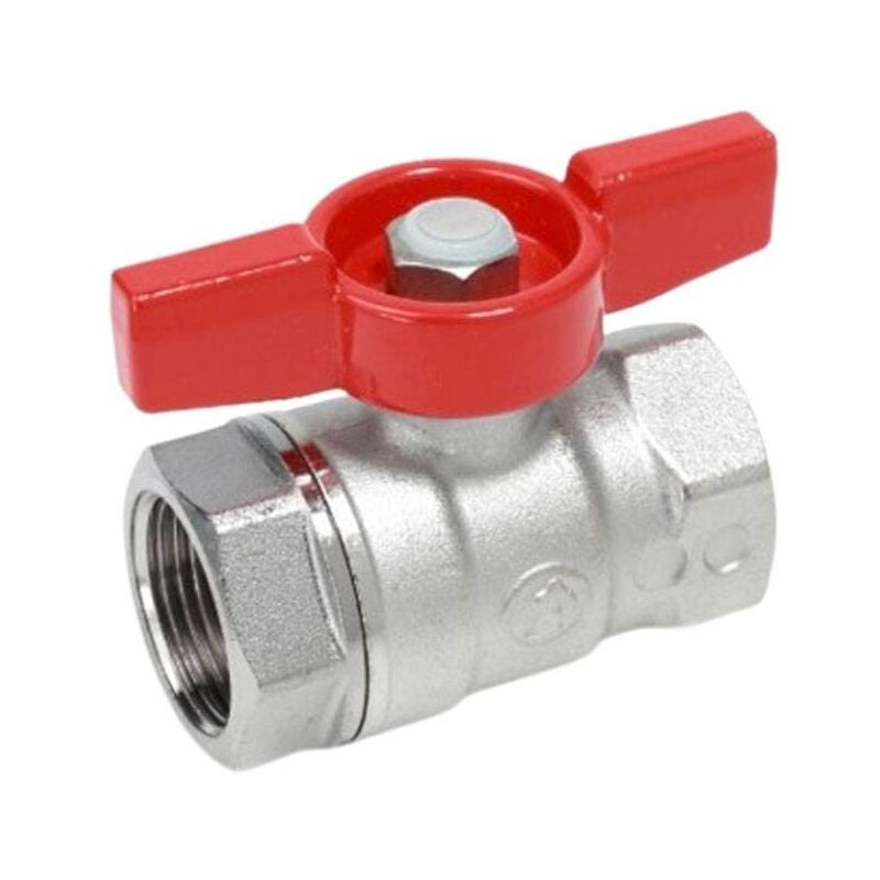 foto del prodotto valvola a sfera giacomini f f 1 2 maniglia a farfalla rossa r251x003