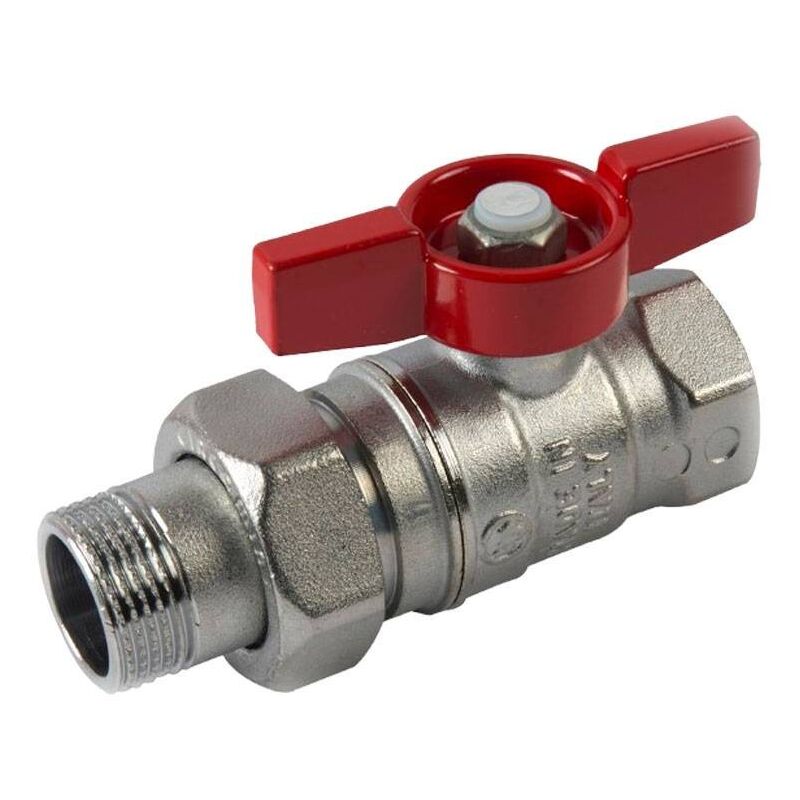 foto del prodotto valvola a sfera giacomini f m 1 2 con maniglia a farfalla rossa r259x003