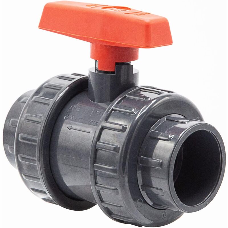 foto del prodotto valvola a sfera in pvc 50 mm 1 1 2 pollice i tipo ak i per manicotti adesivi e raccordi i valvola di intercettazione a 2 vie i raccordo in pvc i