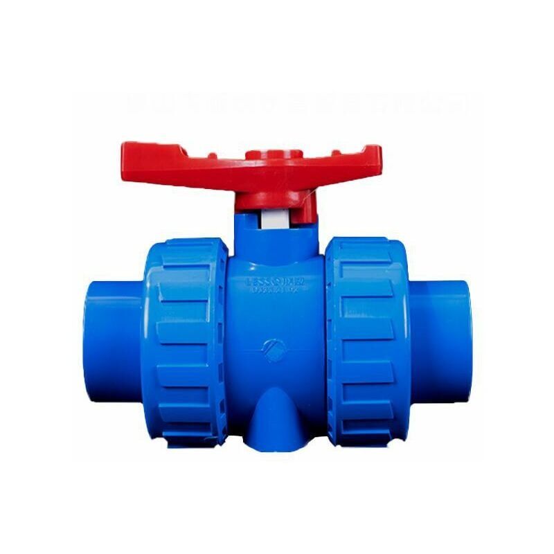 foto del prodotto valvola a sfera in pvc a 2 vie con saldatura a solvente incollatura e bsp filettatura per collegamento tubo di alimentazione idrica, dn25 32 mm 
