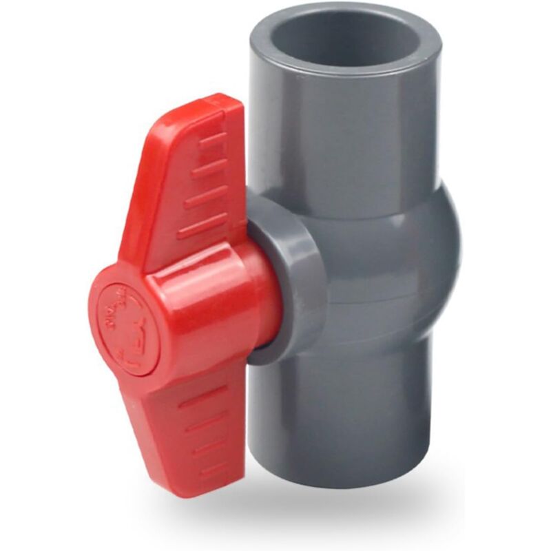 foto del prodotto valvola a sfera in pvc da 40 mm, raccordi di intercettazione per controllo del flusso in plastica, connettore per tubo in pvc per manicotto adesivo e