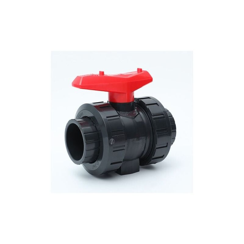 foto del prodotto valvola a sfera in pvc i 50mm i 1 1 2 per manicotti e raccordi incollati i valvola di intercettazione i raccordo per tubi in pvc i valvola a sfera