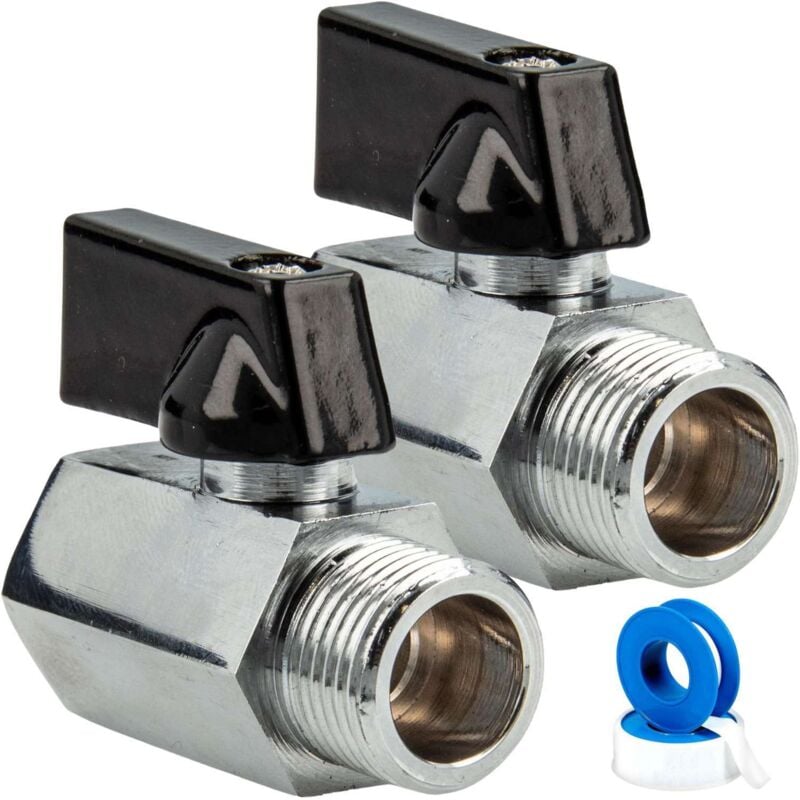 foto del prodotto valvola a sfera mf 3 8 con leva in metallo n. 2 pezzi