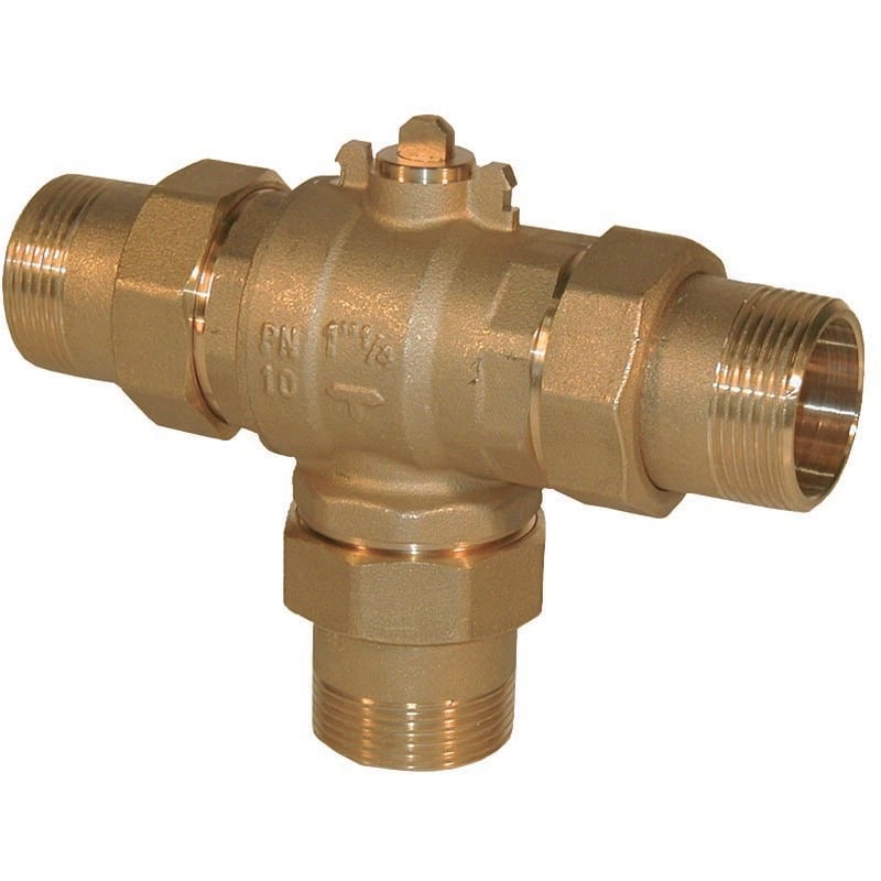 foto del prodotto valvola a sfera motorizzata a 3 vie deviatrice a 3 fori 3 4'