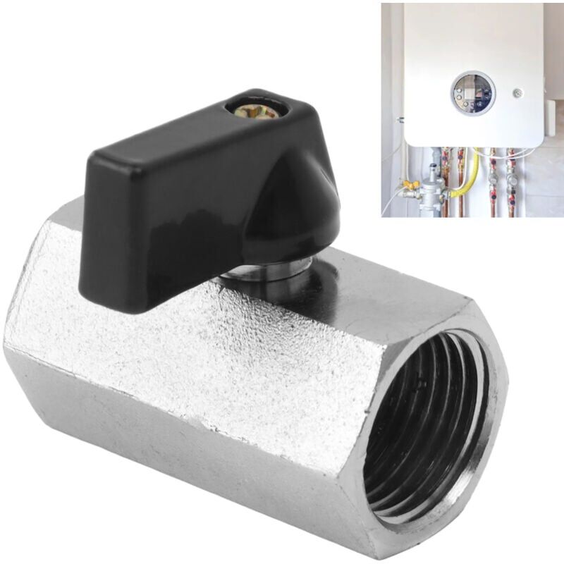 foto del prodotto valvola a sfera naturale con nucleo in rame ispessito per scaldabagno domestico, valvola per tubazione da 1 2'.