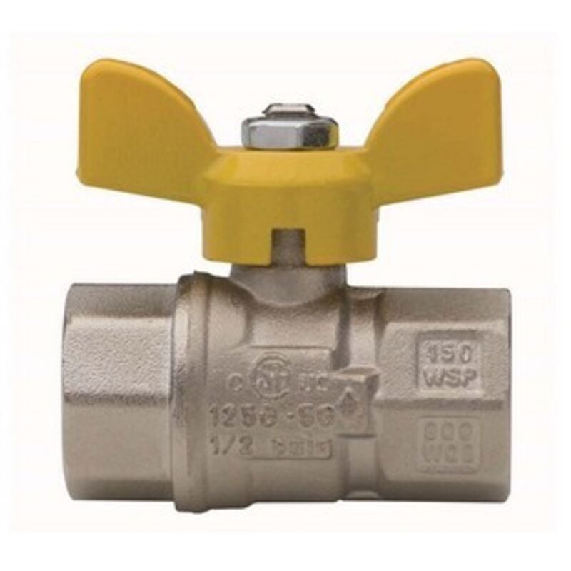 foto del prodotto valvola a sfera per gas a passaggio totale fil ff con farfalla 1 2 dn 15