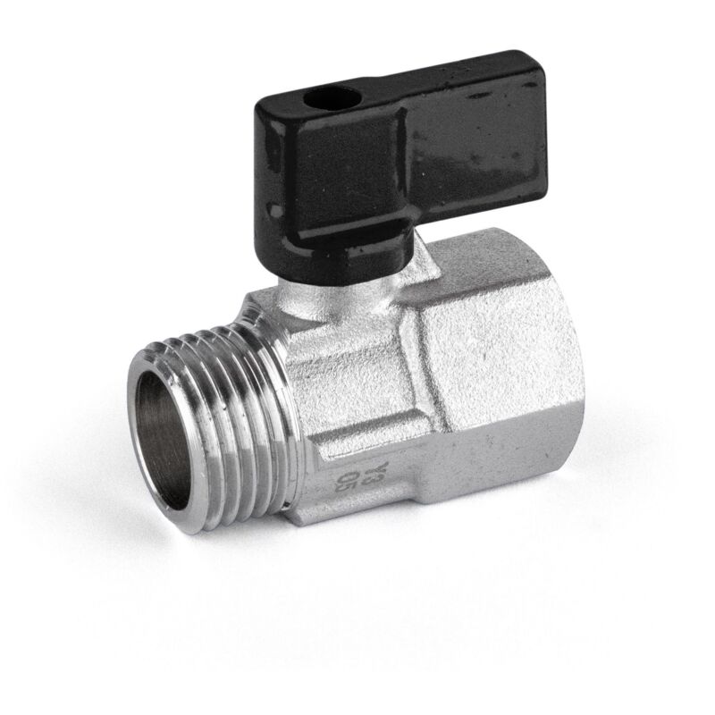 foto del prodotto valvola a sfera serie mini in ottone 1 2 gas apm 2310 n 015 1 2 