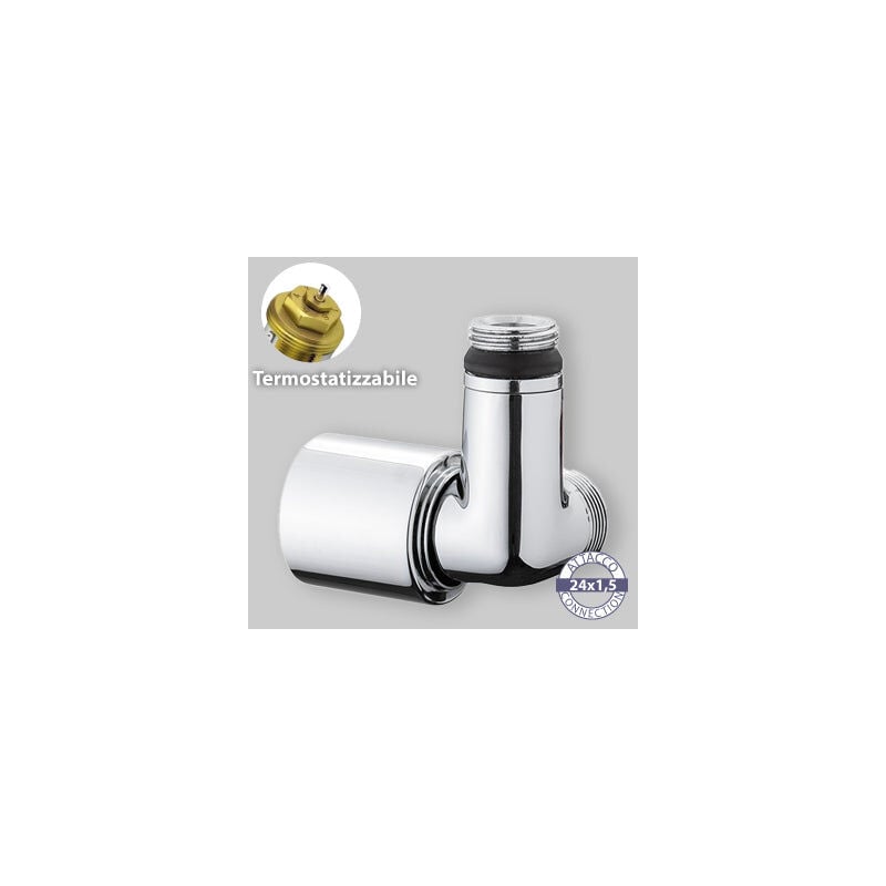 foto del prodotto valvola ad angolo dx termostatizzabile attacco rame, multistrato e pe-x 'dafne' cromo 1 2' - 24x1,5