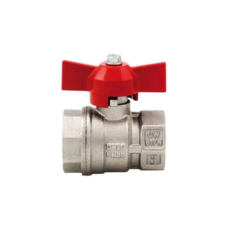 foto del prodotto valvola arresto a sfera in ottone con farfalla femmina femmina 1 2 itap