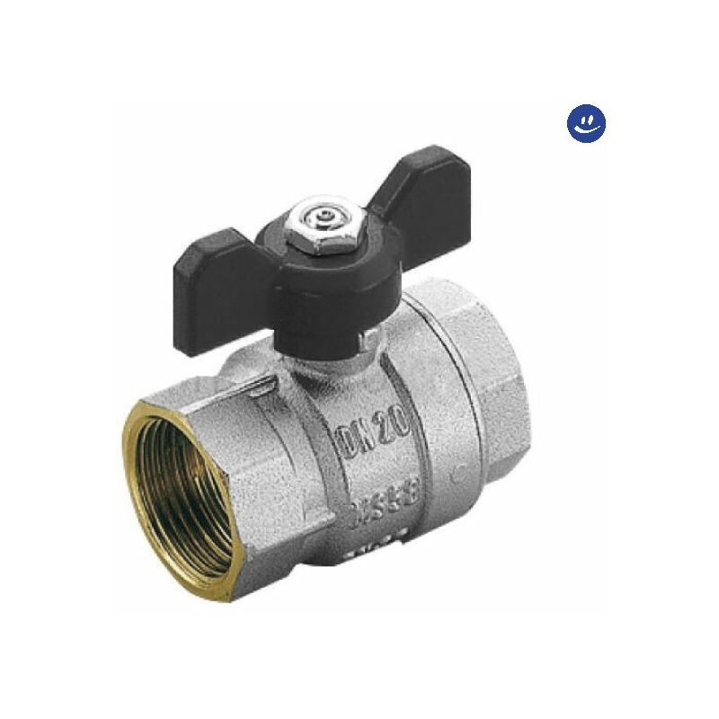 foto del prodotto valvola arresto a sfera in ottone con farfalla femmina femmina 1 tiemme