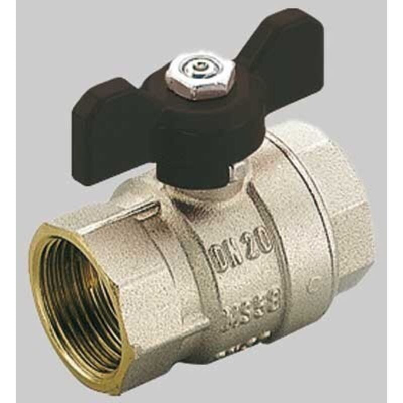 foto del prodotto valvola arresto a sfera in ottone con farfalla femmina femmina 3 4' bugatti