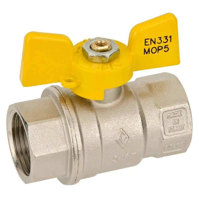 foto del prodotto valvola arresto a sfera in ottone con farfalla per gas femmina femmina 1 2' valvosanitaria bugatti s.p.a.