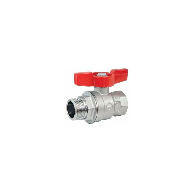 foto del prodotto valvola con attacchi f m, passaggio integrale giacomini r854 1 2 rossa