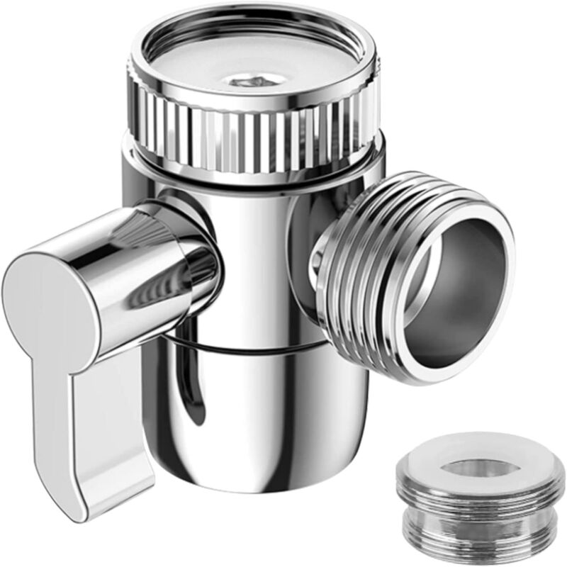 foto del prodotto valvola deviatrice per doccia a 3 vie, deviatrice per rubinetto, adattatore per doccia di ricambio m22 x m24, valvola per rubinetto per cucina o bagno